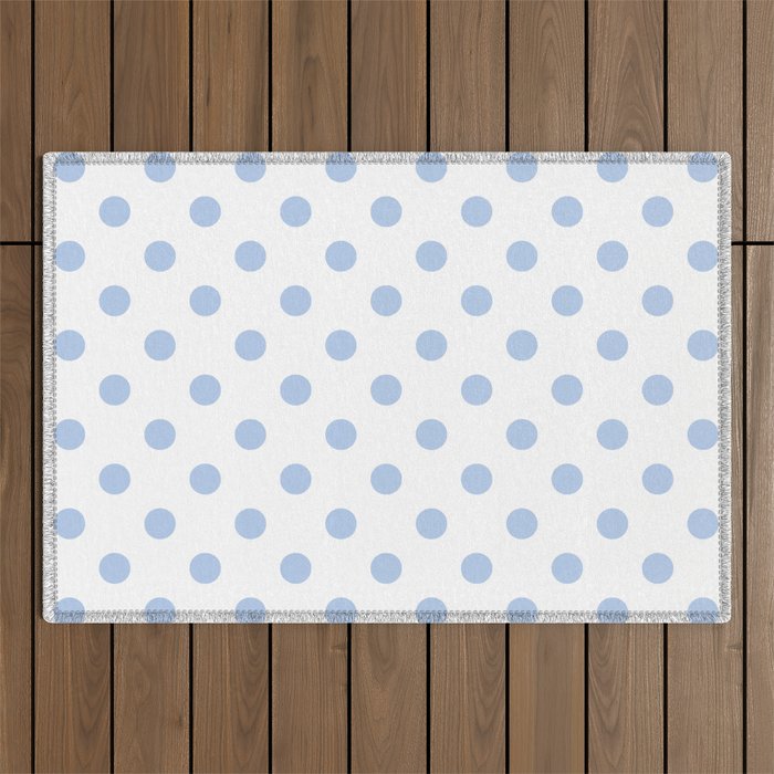 Pale Cornflower Blue polka dots 1. Outdoor Rug Gallery Image 1