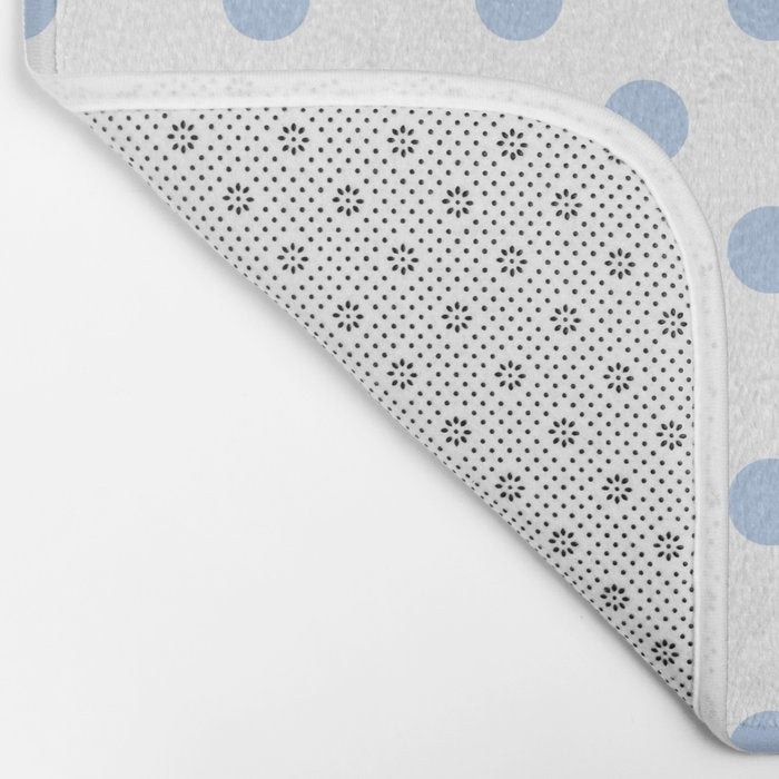 Pale Cornflower Blue polka dots 1. Bath Mat Gallery Image 2