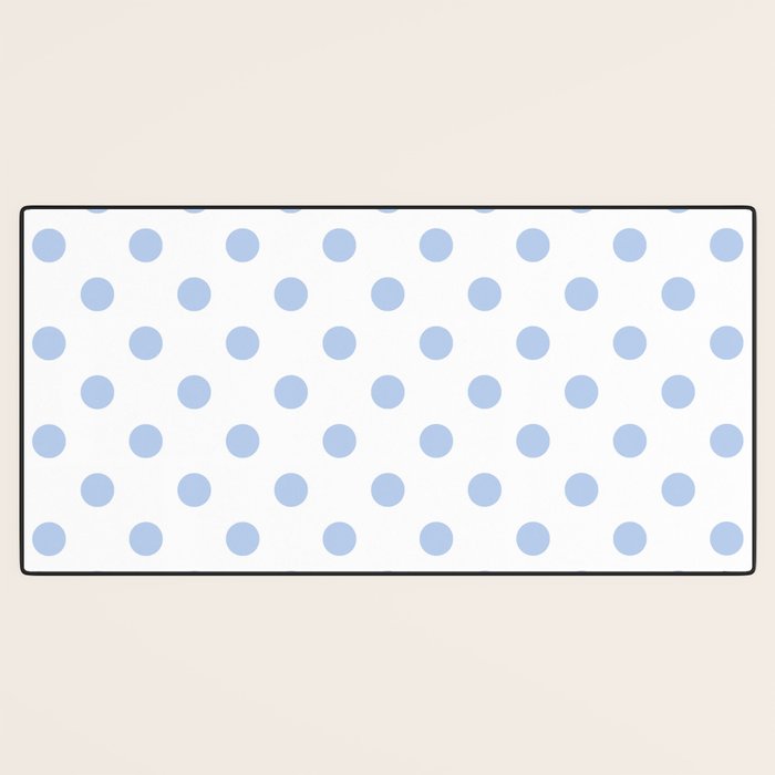 Pale Cornflower Blue polka dots 1. Desk Mat Gallery Image 3