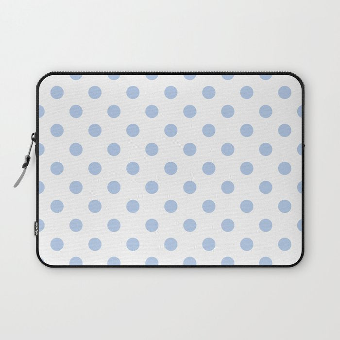 Pale Cornflower Blue polka dots 1. Laptop Sleeve Gallery Image 1