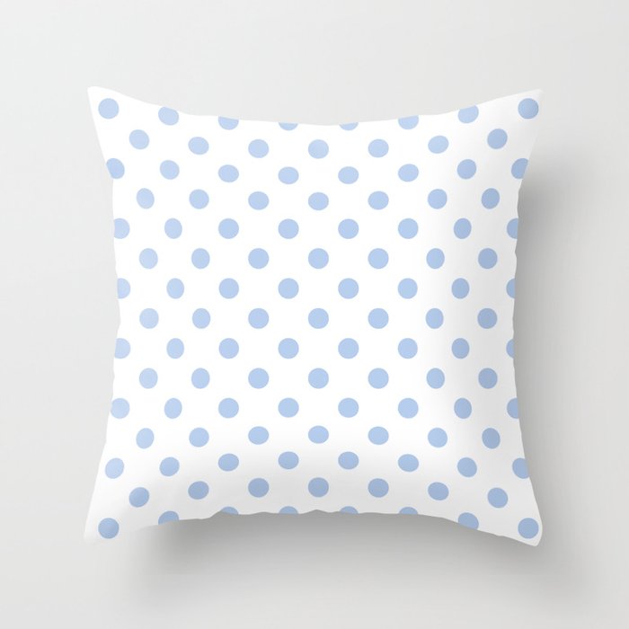 Pale Cornflower Blue polka dots 1. Throw Pillow Gallery Image 6