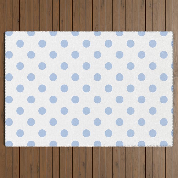 Pale Cornflower Blue polka dots 1. Outdoor Rug Gallery Image 3