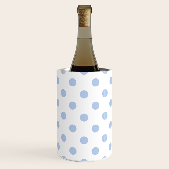 Pale Cornflower Blue polka dots 1. Wine Chiller