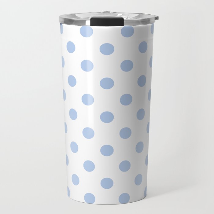 Pale Cornflower Blue polka dots 1. Travel Mug Gallery Image 1
