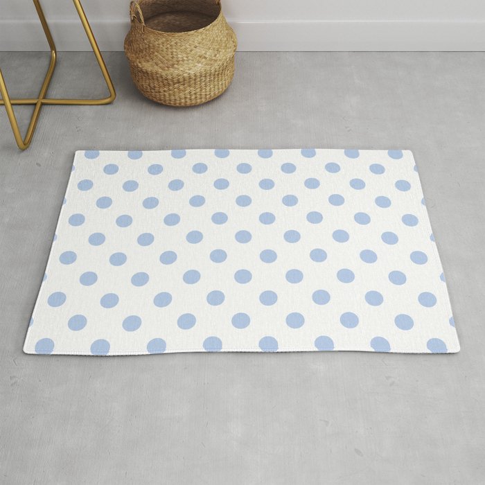 Pale Cornflower Blue polka dots 1. Rug Gallery Image 1