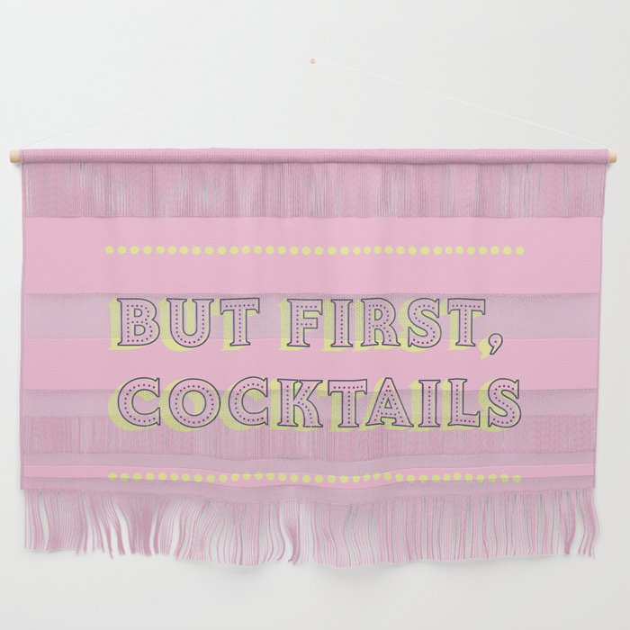 Pastel Pink Party Cocktails Wall Hanging Gallery Image 1
