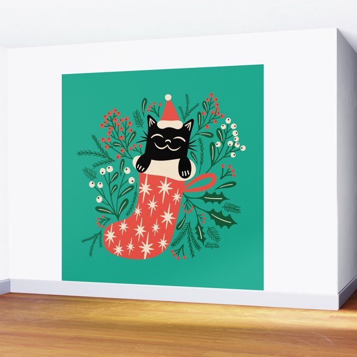 Festive Feline Wall Mural Gallery Image 2