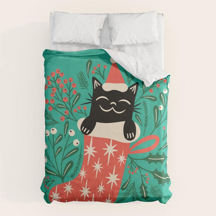 Festive Feline Duvet Cover Gallery Image 1
