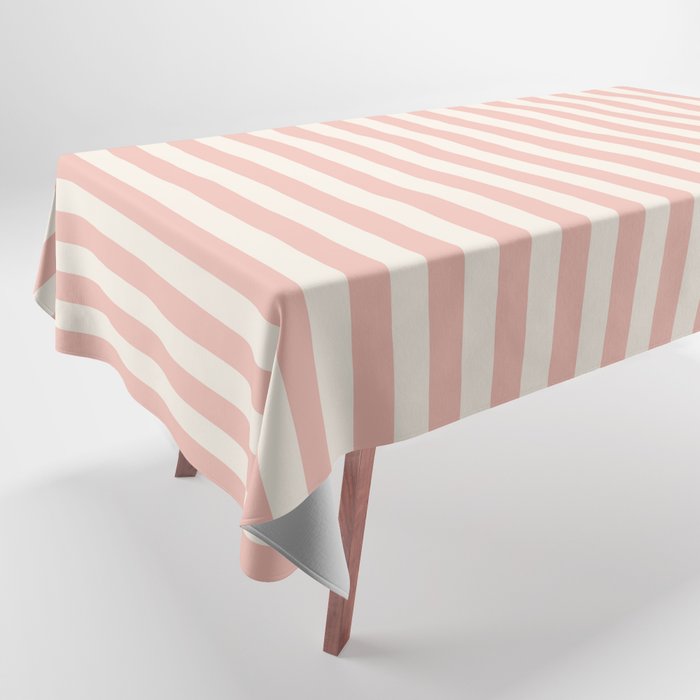 Broad Stripe - dusty pink and alabaster Tablecloth Gallery Image 1