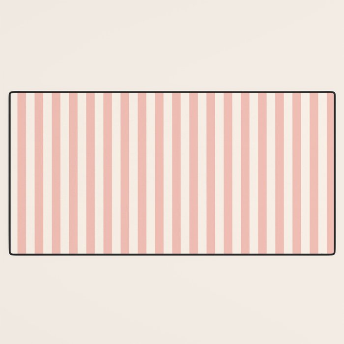 Broad Stripe - dusty pink and alabaster Desk Mat Gallery Image 3