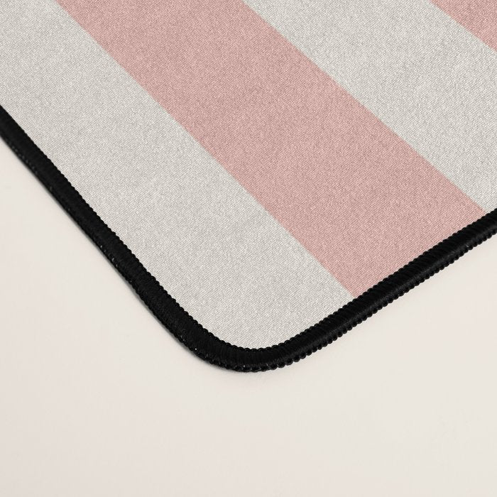 Broad Stripe - dusty pink and alabaster Desk Mat Gallery Image 4