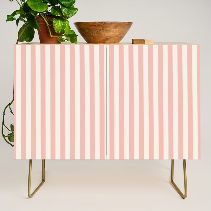 Broad Stripe - dusty pink and alabaster Credenza Gallery Image 1