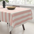 Broad Stripe - dusty pink and alabaster Tablecloth Gallery Image 3