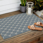 Bows & Ribbons Pattern LXI Neutral Grey Outdoor Rug Gallery Image 2