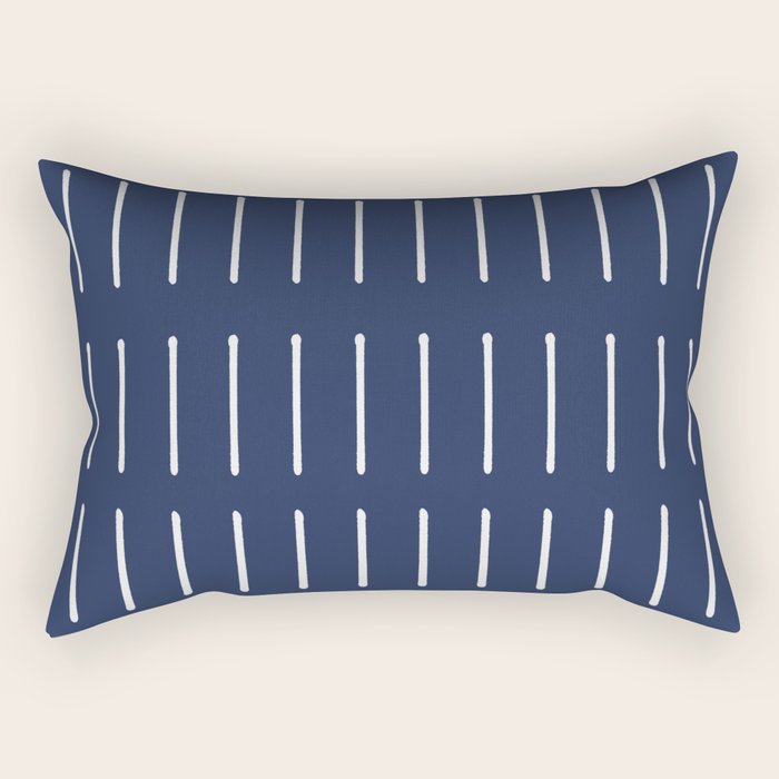Mudcloth (Navy) Rectangular Pillow Gallery Image 1