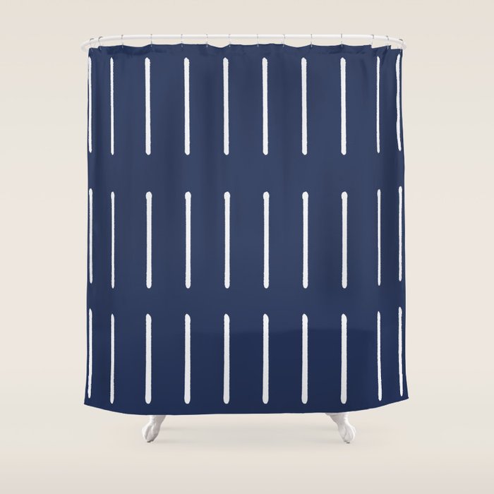 Mudcloth (Navy) Shower Curtain Gallery Image 1
