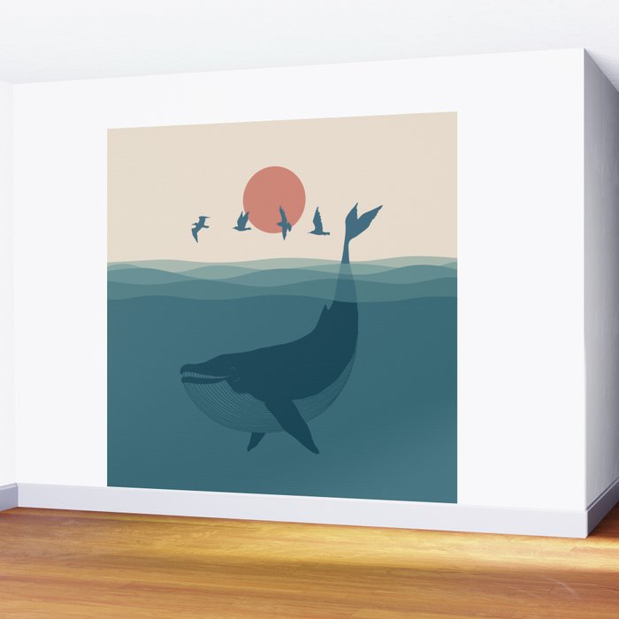 I'm like a bird - Whale Wall Mural Gallery Image 2