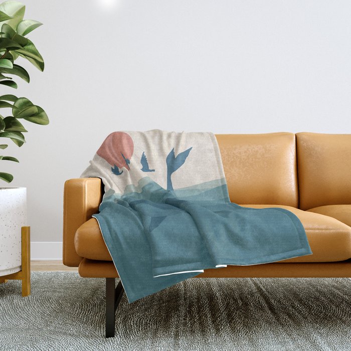 I'm like a bird - Whale Throw Blanket Gallery Image 1