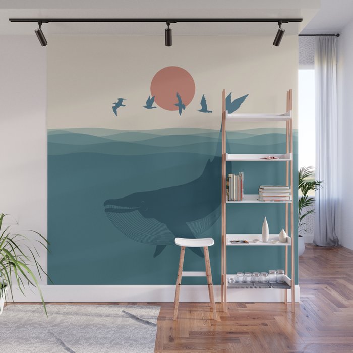 I'm like a bird - Whale Wall Mural Gallery Image 1