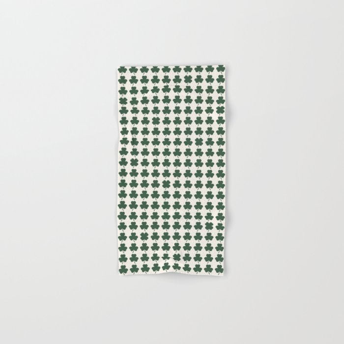 Clovers XXXVIII Dark Green Botanical Pattern Bath Towel Gallery Image 1