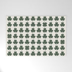 Clovers XXXVIII Dark Green Botanical Pattern Welcome Mat Gallery Image 1