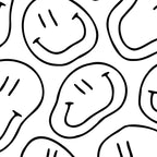 Black and white happy smiling face cartoon pattern Coffee Mug Gallery Image 2