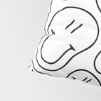 Black and white happy smiling face cartoon pattern Pillow Sham Gallery Image 4