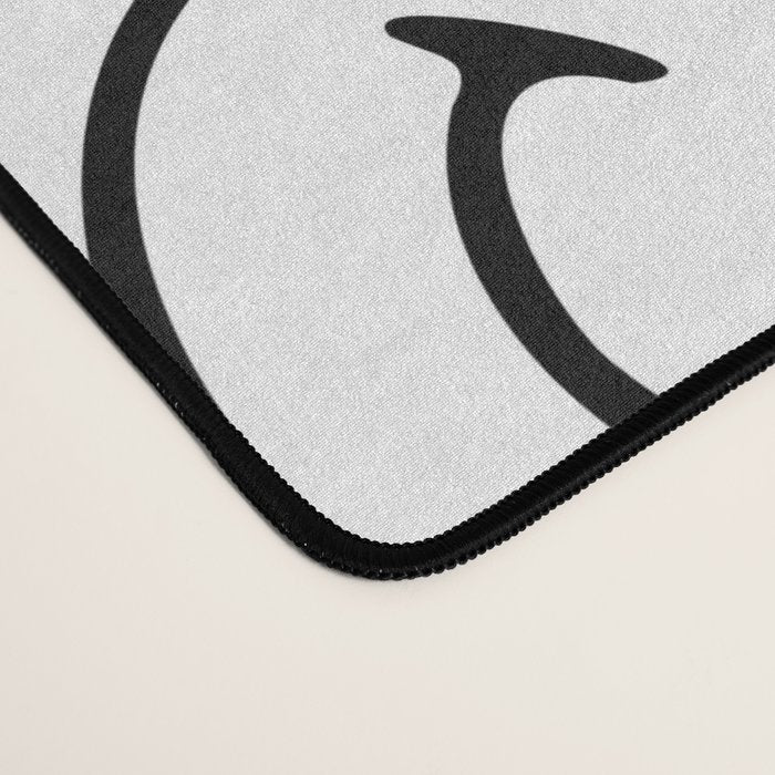 Black and white happy smiling face cartoon pattern Desk Mat Gallery Image 4