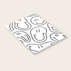 Black and white happy smiling face cartoon pattern Notebook Gallery Image 3