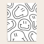 Black and white happy smiling face cartoon pattern Notebook Gallery Image 4