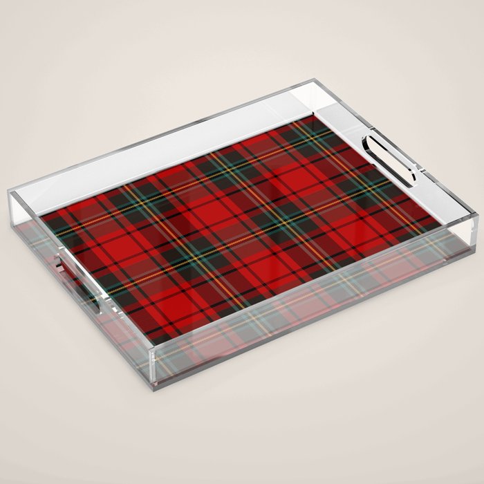 Christmas Plaid Tartan Pattern Acrylic Tray Gallery Image 1