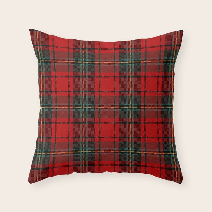 Christmas Plaid Tartan Pattern Throw Pillow Gallery Image 1