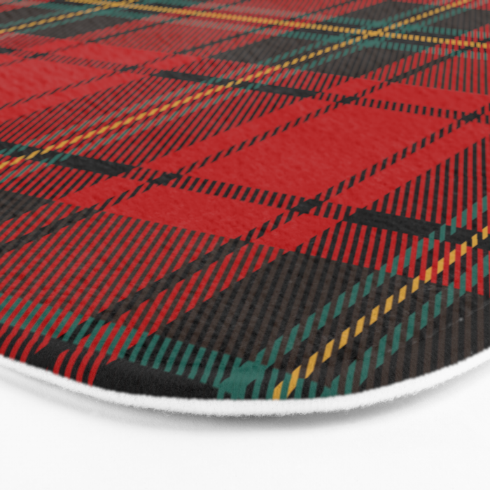 Christmas Plaid Tartan Pattern Bath Mat Gallery Image 3