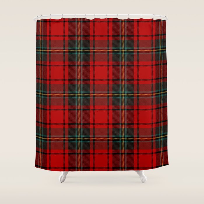 Christmas Plaid Tartan Pattern Shower Curtain Gallery Image 1