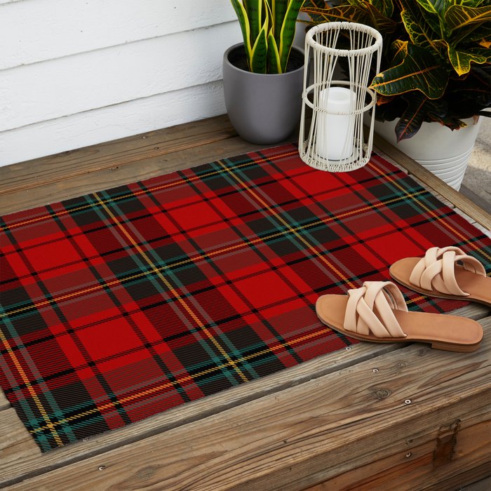 Christmas Plaid Tartan Pattern Outdoor Rug Gallery Image 2