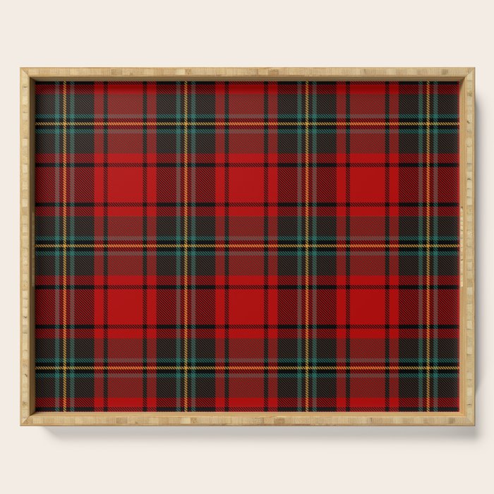 Christmas Plaid Tartan Pattern Serving Tray Gallery Image 1