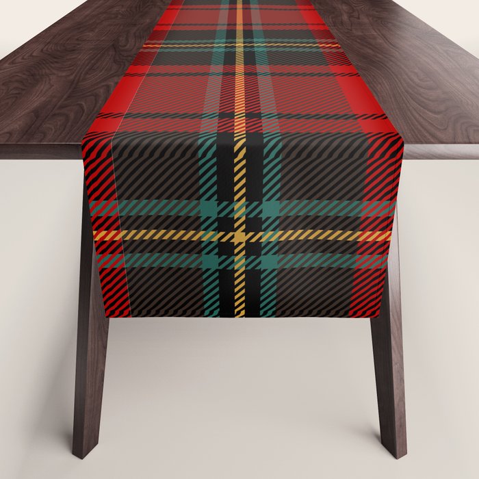 Christmas Plaid Tartan Pattern Table Runner Gallery Image 1