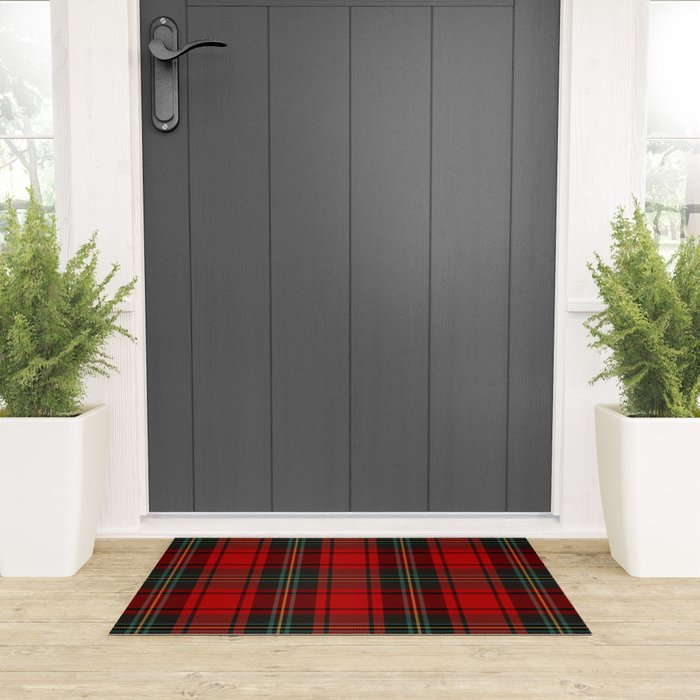 Christmas Plaid Tartan Pattern Welcome Mat Gallery Image 3