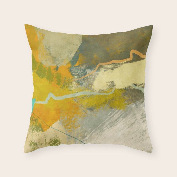 summer green abstract art 3 Throw Pillow Gallery Image 6