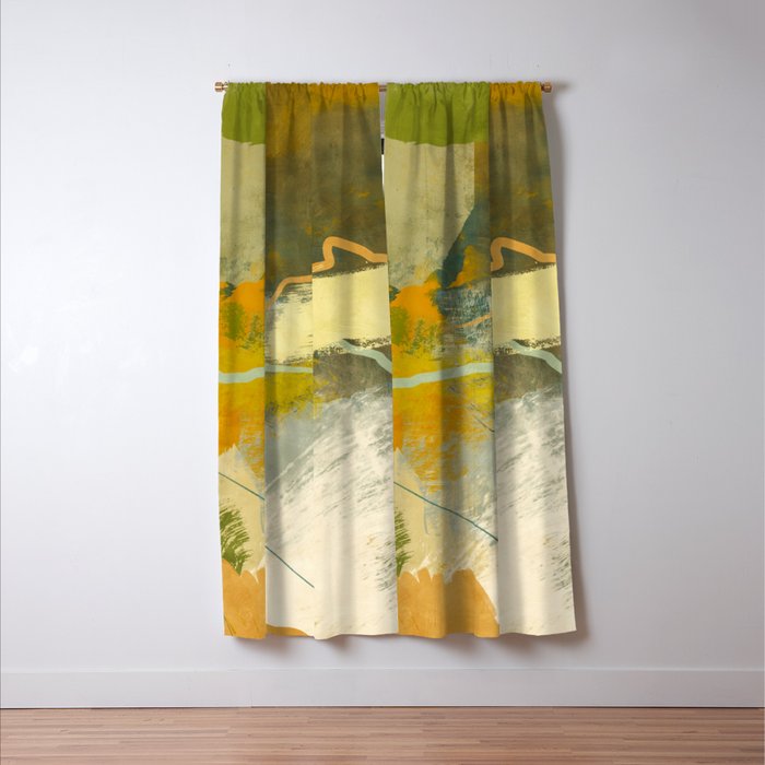 summer green abstract art 3 Window Curtain Gallery Image 3