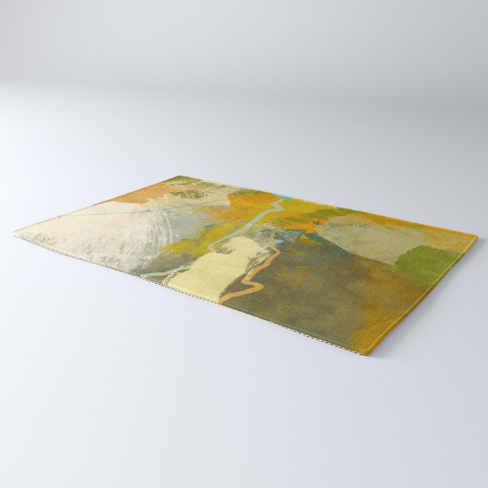 summer green abstract art 3 Rug Gallery Image 3