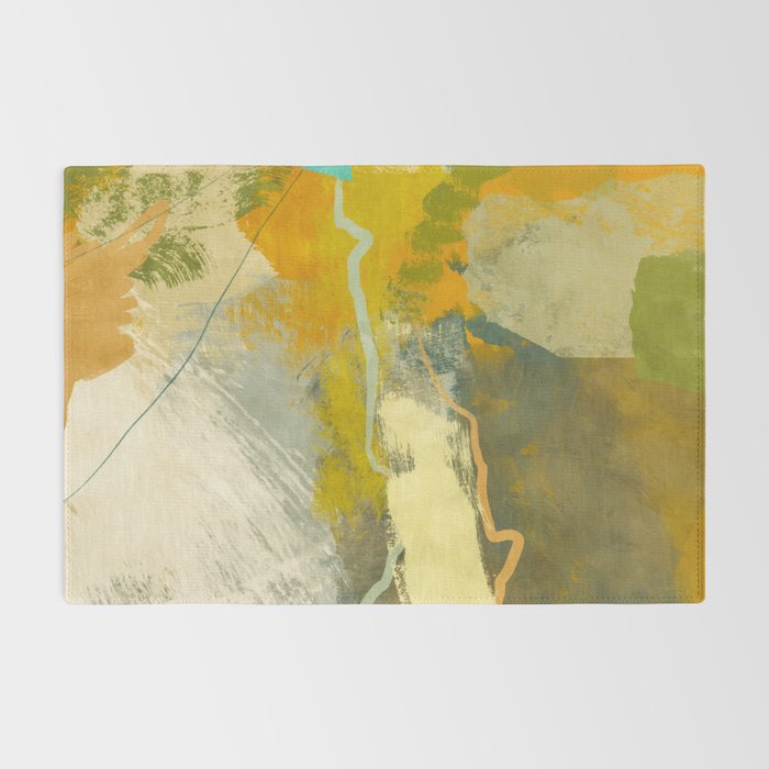 summer green abstract art 3 Rug Gallery Image 2