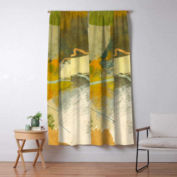 summer green abstract art 3 Window Curtain Gallery Image 1
