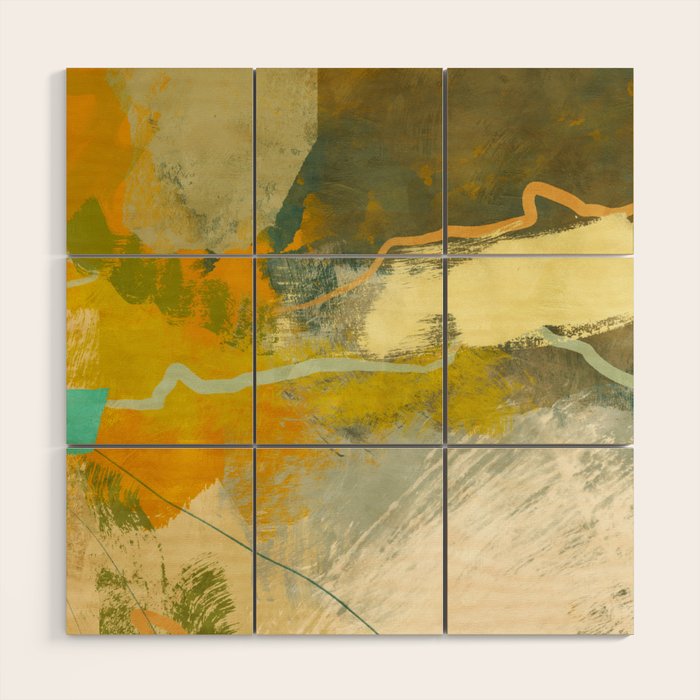summer green abstract art 3 Wood Wall Art Gallery Image 1