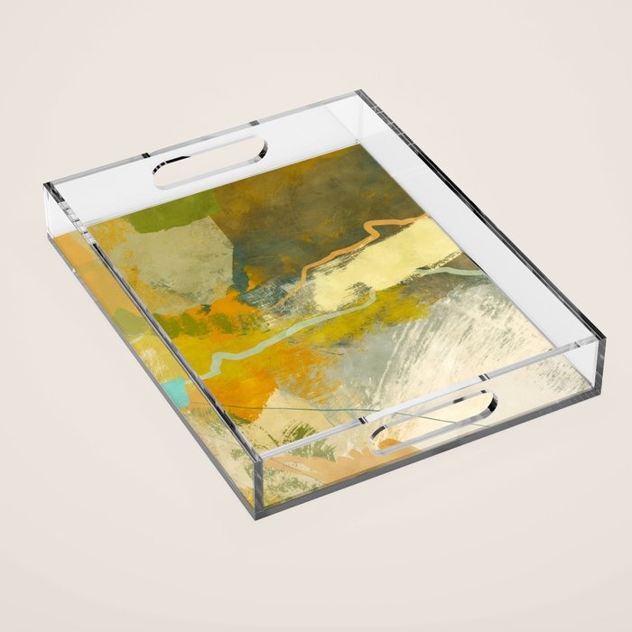 summer green abstract art 3 Acrylic Tray Gallery Image 1