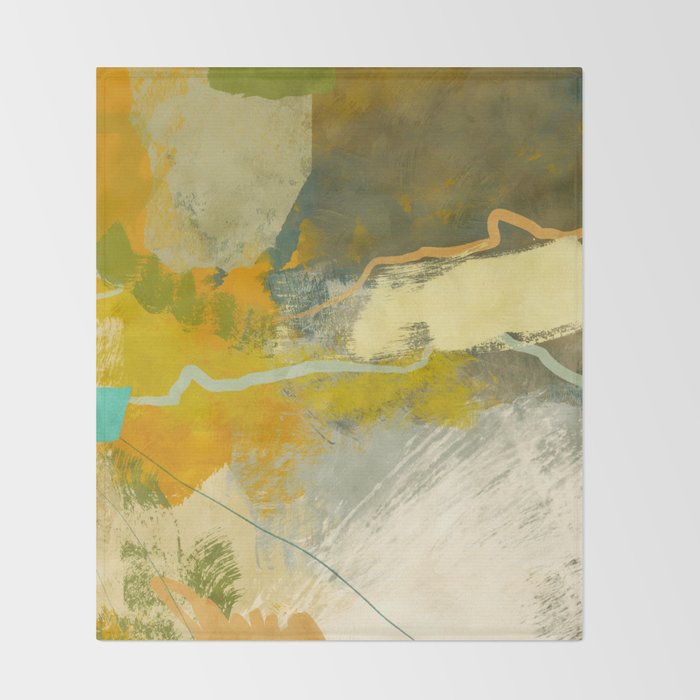 summer green abstract art 3 Throw Blanket Gallery Image 2