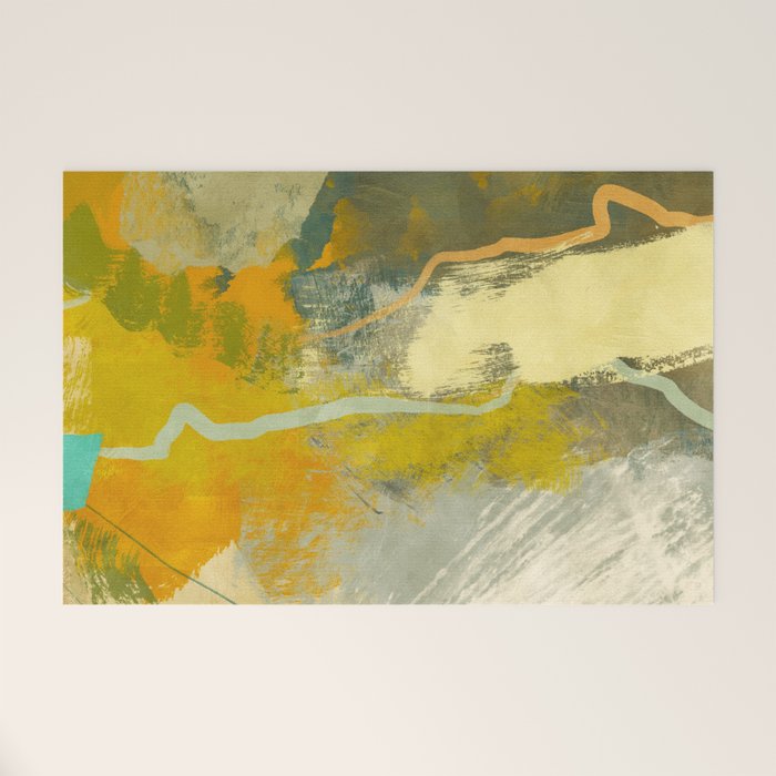 summer green abstract art 3 Welcome Mat Gallery Image 1