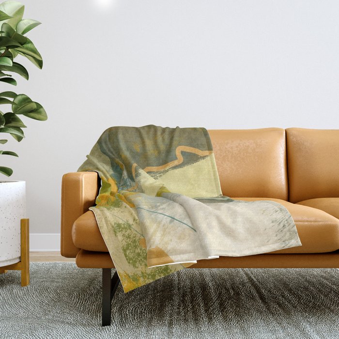 summer green abstract art 3 Throw Blanket Gallery Image 1