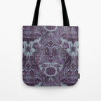 Gothic Halloween Damask - moonlight violet  Tote Bag Gallery Image 1
