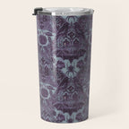 Gothic Halloween Damask - moonlight violet  Travel Mug Gallery Image 3